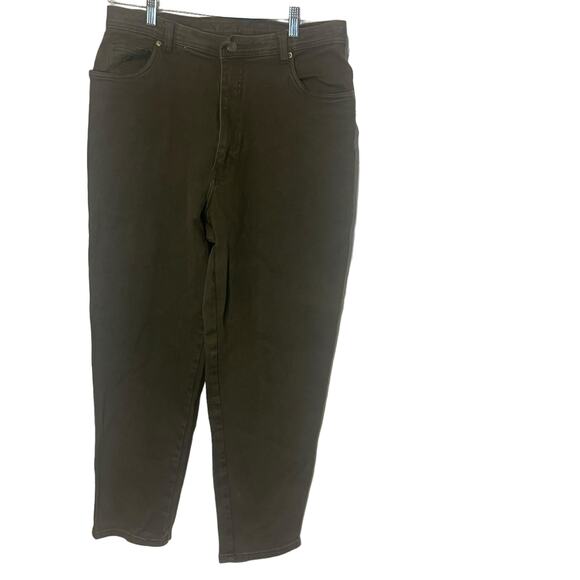 Gloria Vanderbilt Vintage 90s Women's Plus Size 18 Short High Rise Green Jeans - Picture 1 of 10